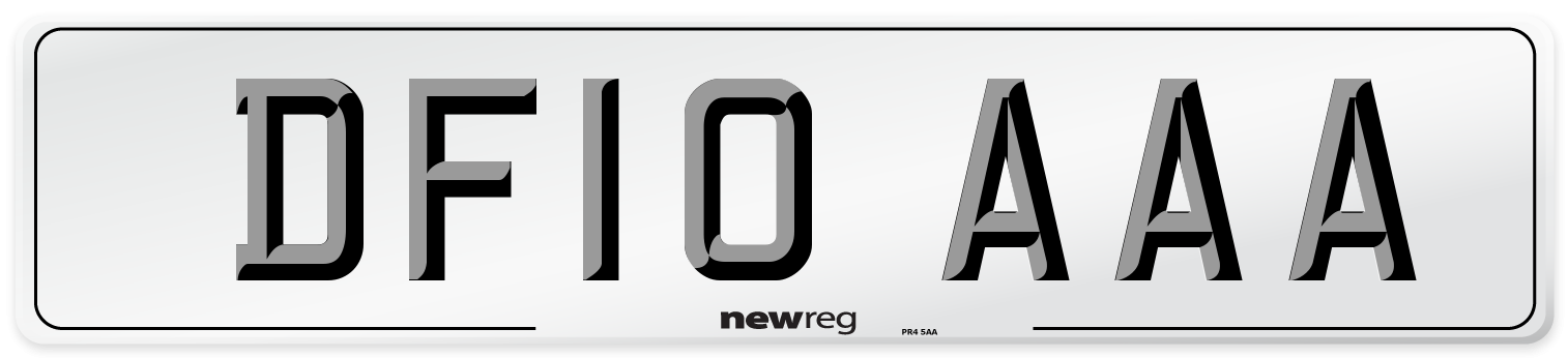 DF10 AAA Number Plate from New Reg